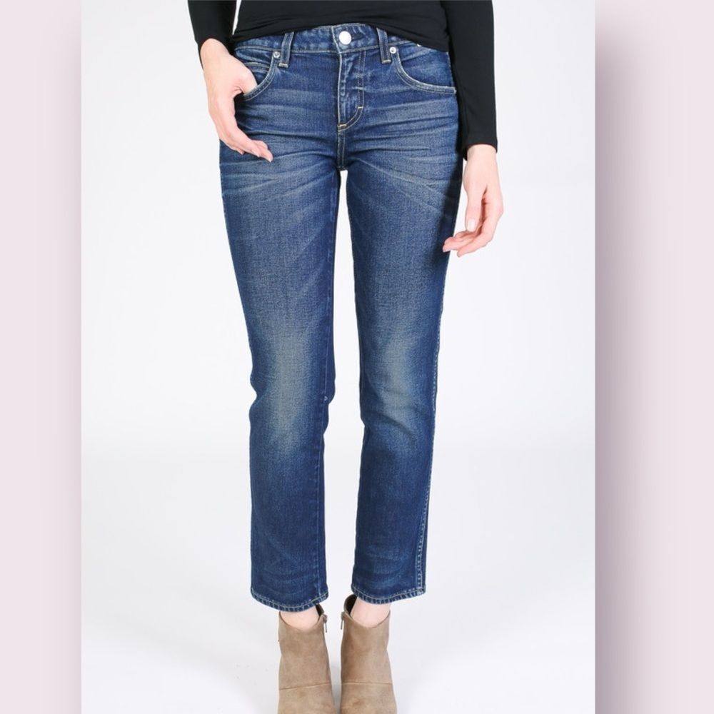 AMO Kate True Blue Denim Jeans Women Size 25x27 NWOT Designer Denim Made USA